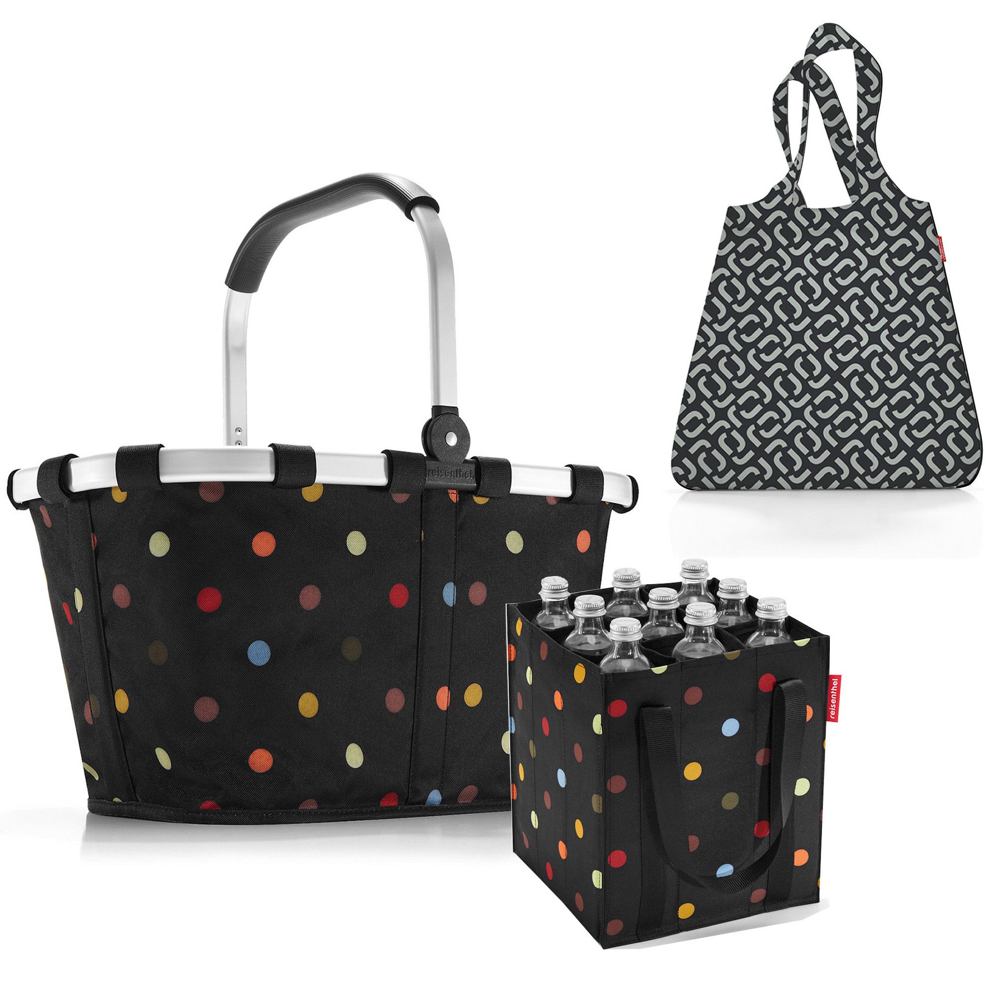 REISENTHEL® Einkaufskorb Set aus carrybag, coolerbag und bottlebag, Einkaufskorb-Set für Wochenmarkt und Großeinkauf