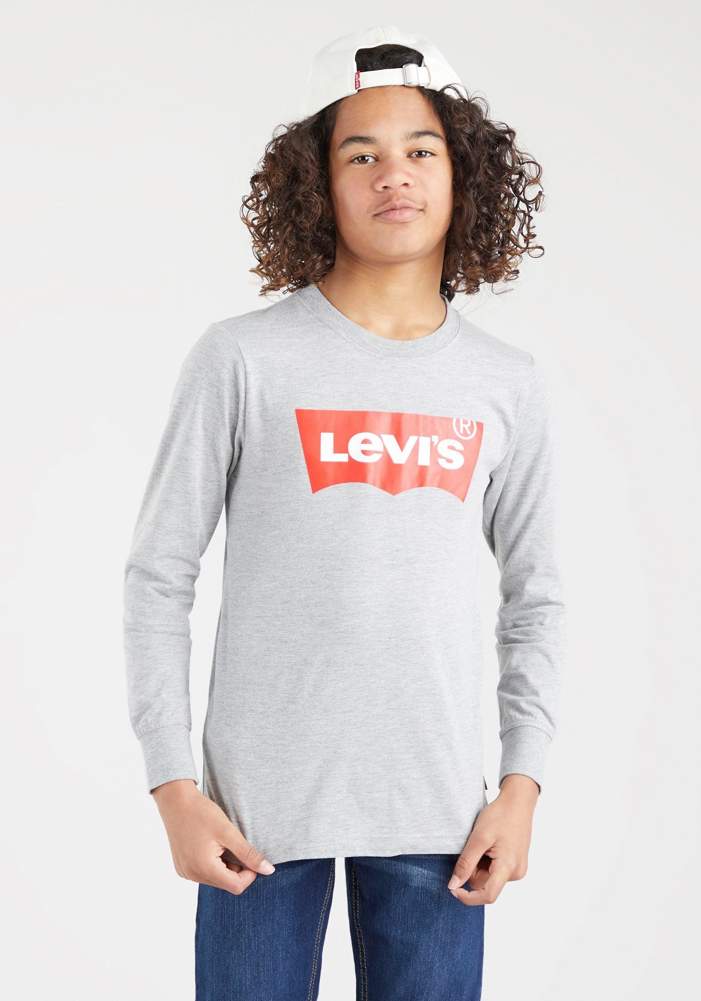 Levi's® Kids Langarmshirt L/S BATWING TEE for BOYS hellgrau-meliert