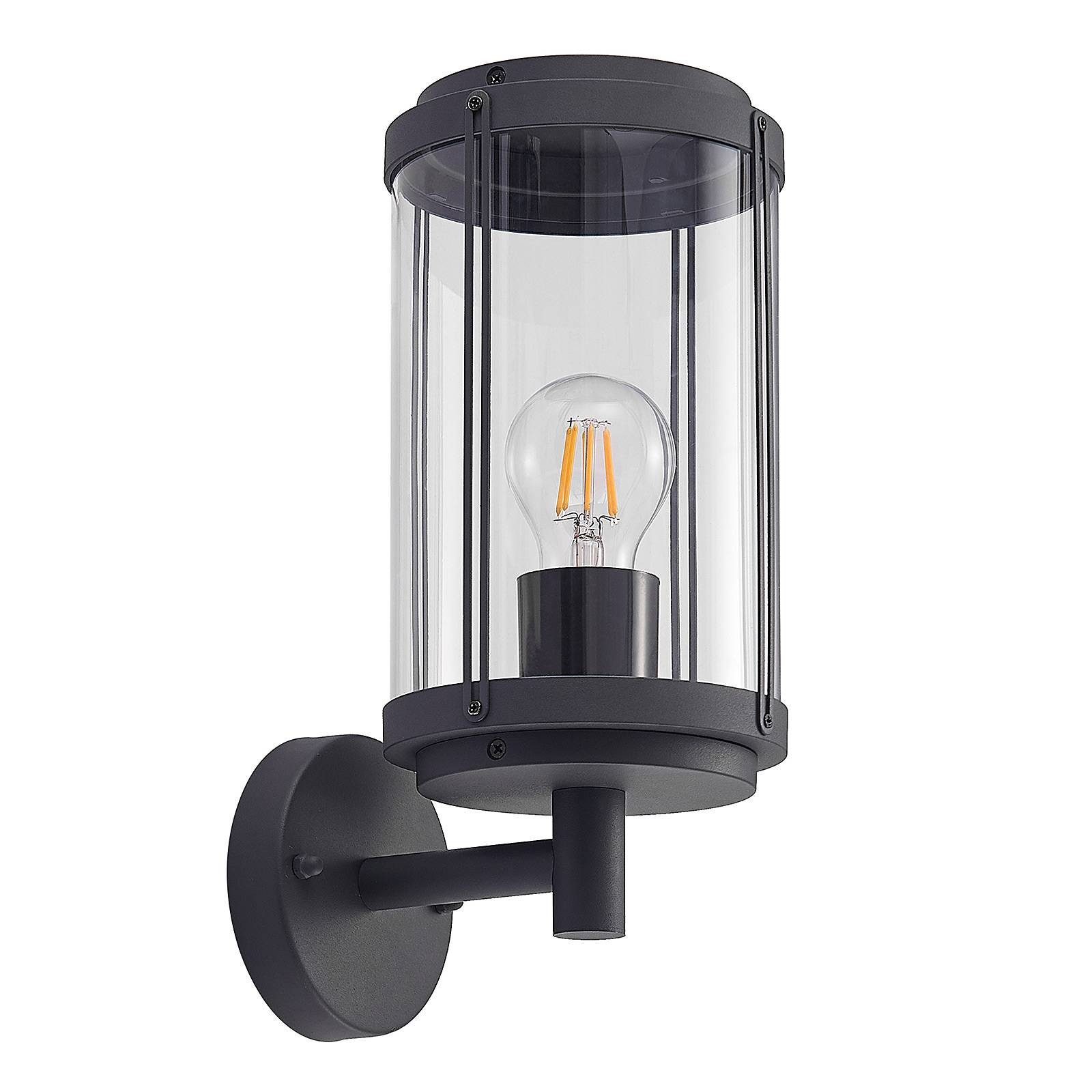 Lindby Außen-Wandleuchte Ojali, Metall, Schwarz IP44, 1 x 15 W