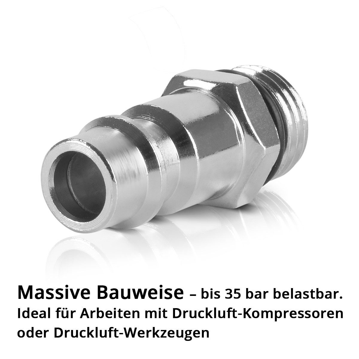 STAHLWERK Druckluftwerkzeug 10er Set Druckluft-Schnellkupplung Stecknippel, (Paket, 10-tlg., Set), für die professionelle Anwendung in Industrie, Handwerk, Werkstatt