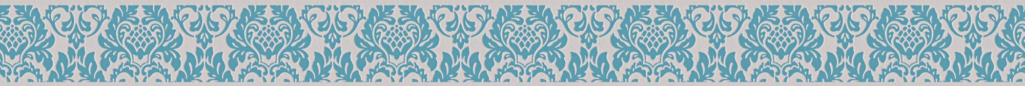 A.S. Création Bordüre Only Borders, aufgeschäumt, Barock, Barock Bordüre Ornament selbstklebend blau/creme | Selbstklebende Bordüren