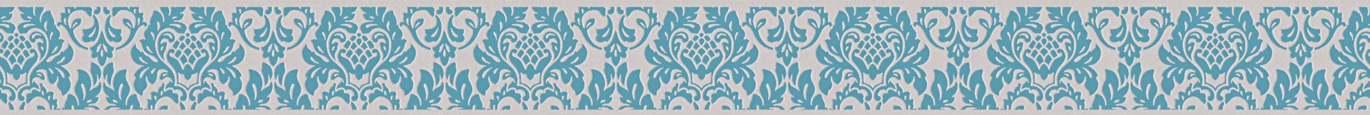 A.S. Création Bordüre Only Borders, aufgeschäumt, Barock, Barock Bordüre Ornament selbstklebend blau/creme