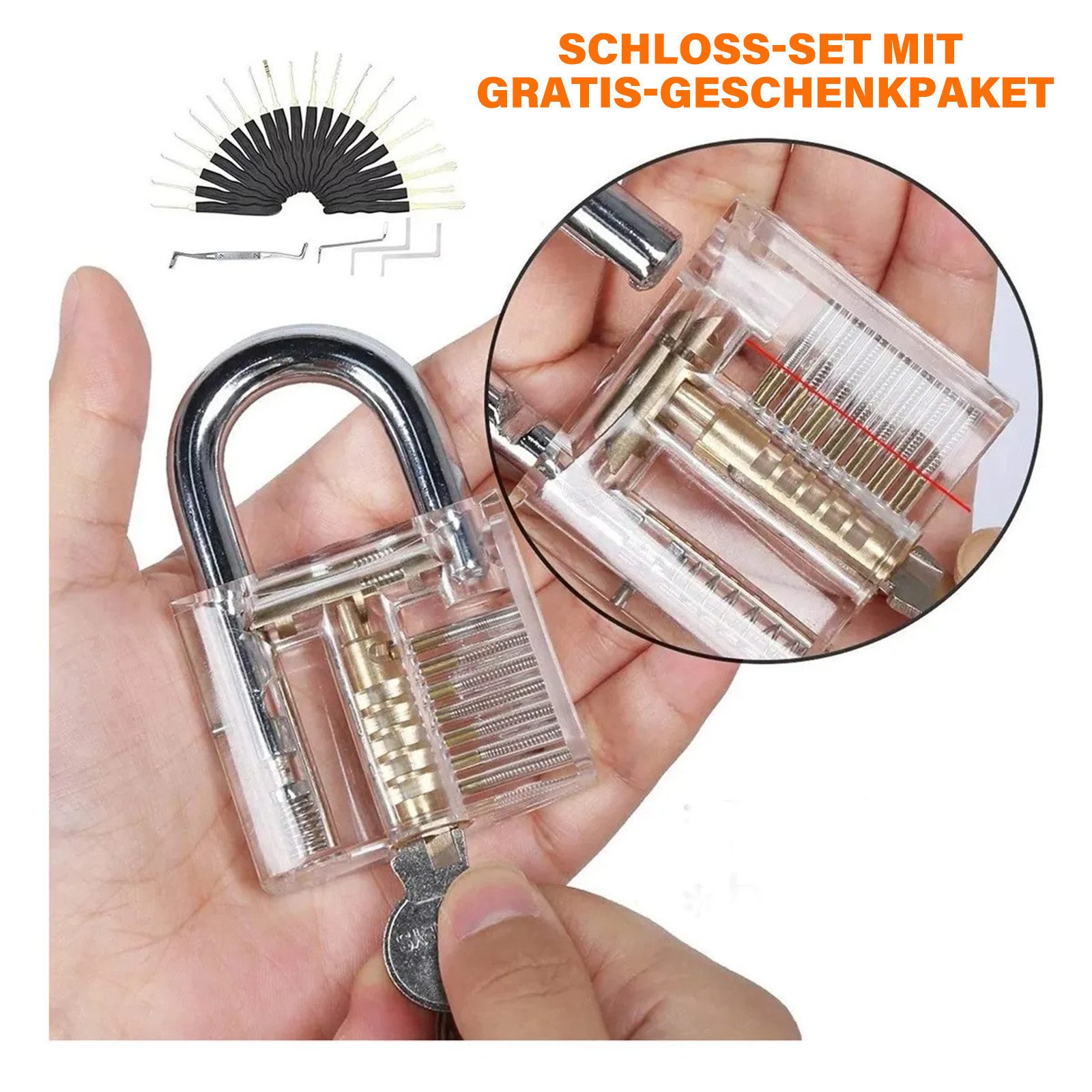 MOPUEA Vorhängeschloss Lockpicking 15-Teiliges Dietrich Set, (15-tlg)