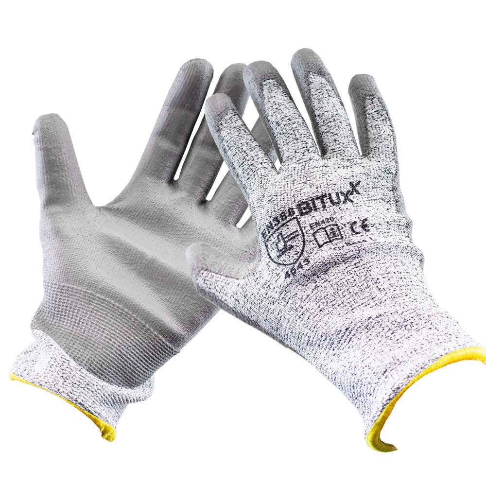 Bituxx Schnittschutzhandschuhe 10 Paar Schnittschutz Handschuhe Größe L (9) (Spar-Set, 10-St., MS-17820)