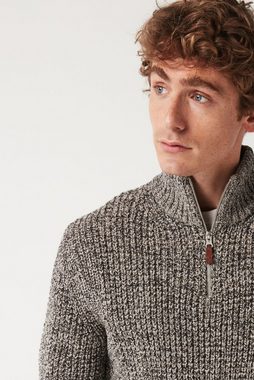 Next Troyer Strukturierter Strickpullover mit RV-Kragen (1-tlg)