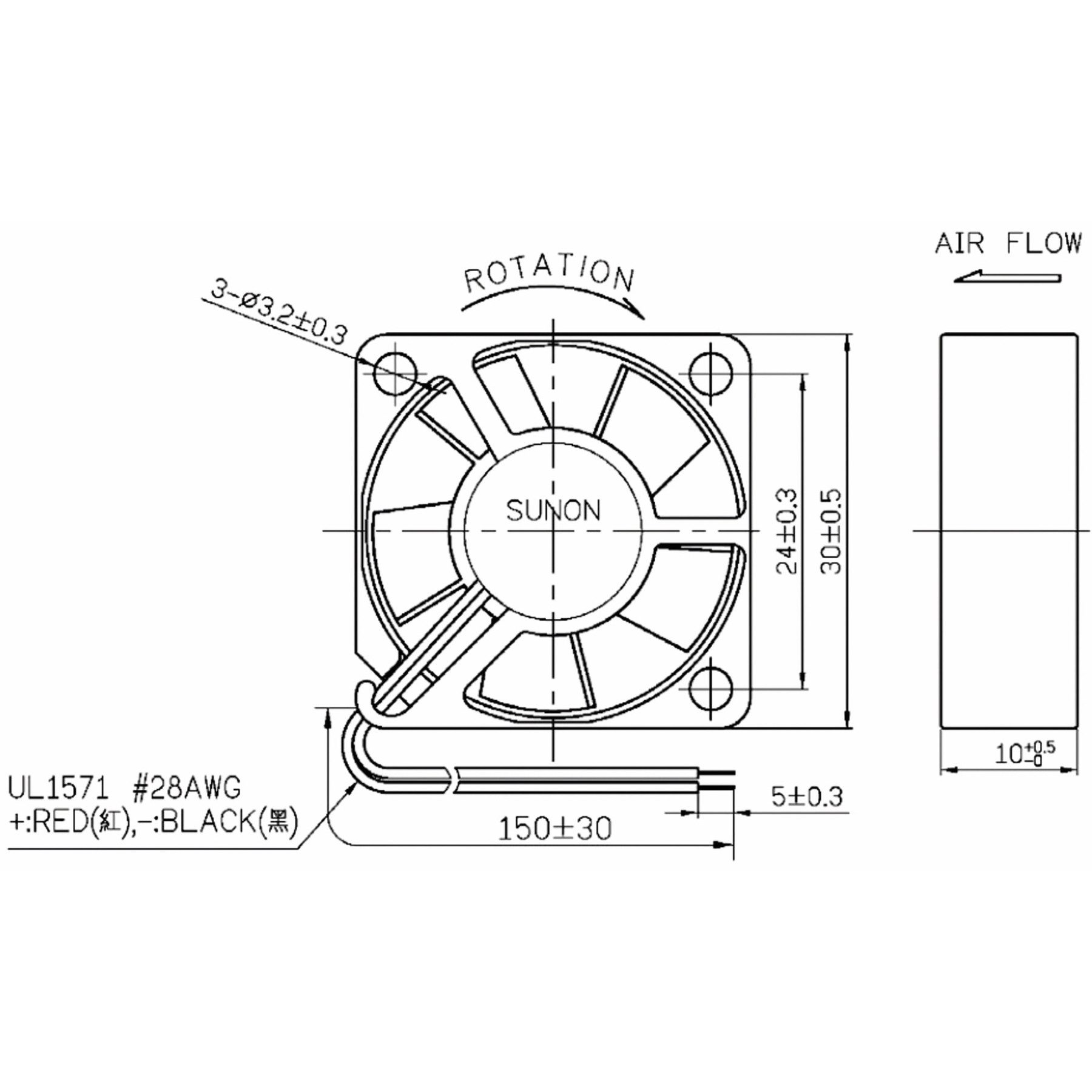Sunon Gehäuselüfter SUNON Axiallüfter MF25100V21000UA99, 25x25x10 mm, 5 V-