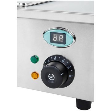 Royal Catering Speisenwärmer Speisenwärmer Bain Marie Warmhalter Heiße Theke 3 x GN 1 2 Edelstahl