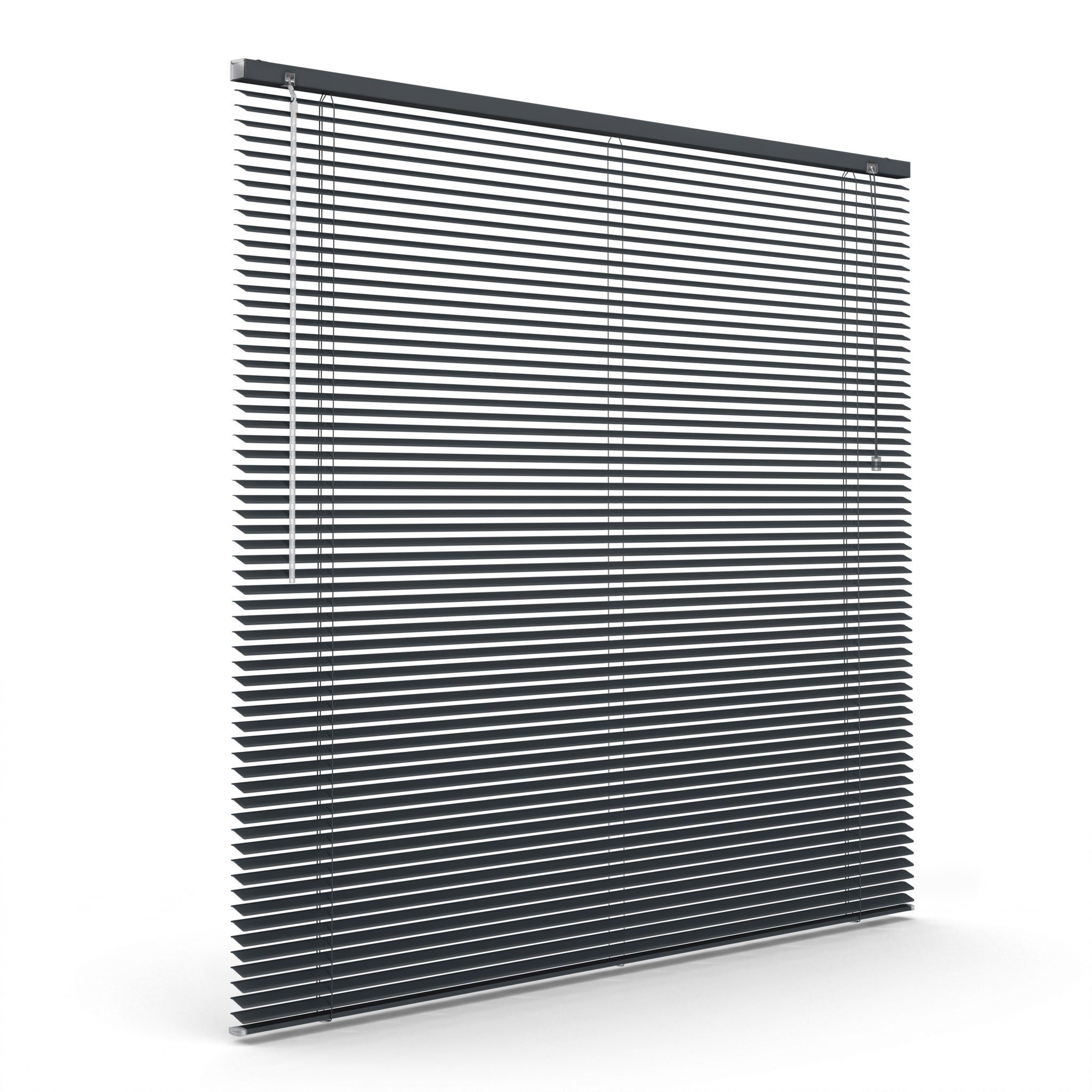 Victoria M. Jalousie LightLess Prime Aluminium-Jalousie 50x130 cm Anthrazitgrau matt, mit Bohren, ohne Bohren, geklemmt oder verschaubt, L Profil 25 mm Lamellen, feuchtigkeitsbeständig, verdunkelnd