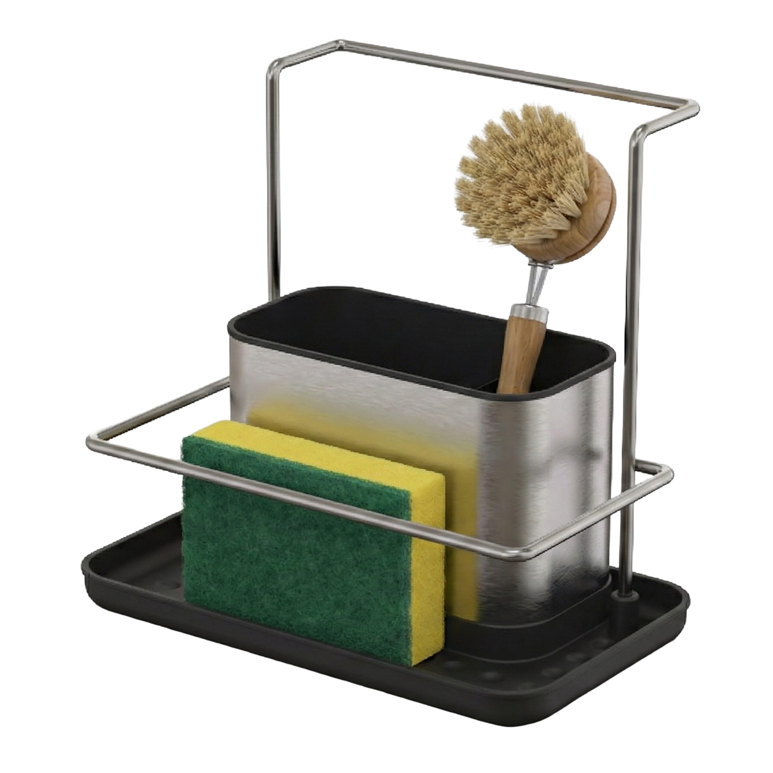 relaxdays Küchenorganizer-Set Spülbecken Organizer mit Abtropfschale, (1-tlg), silber