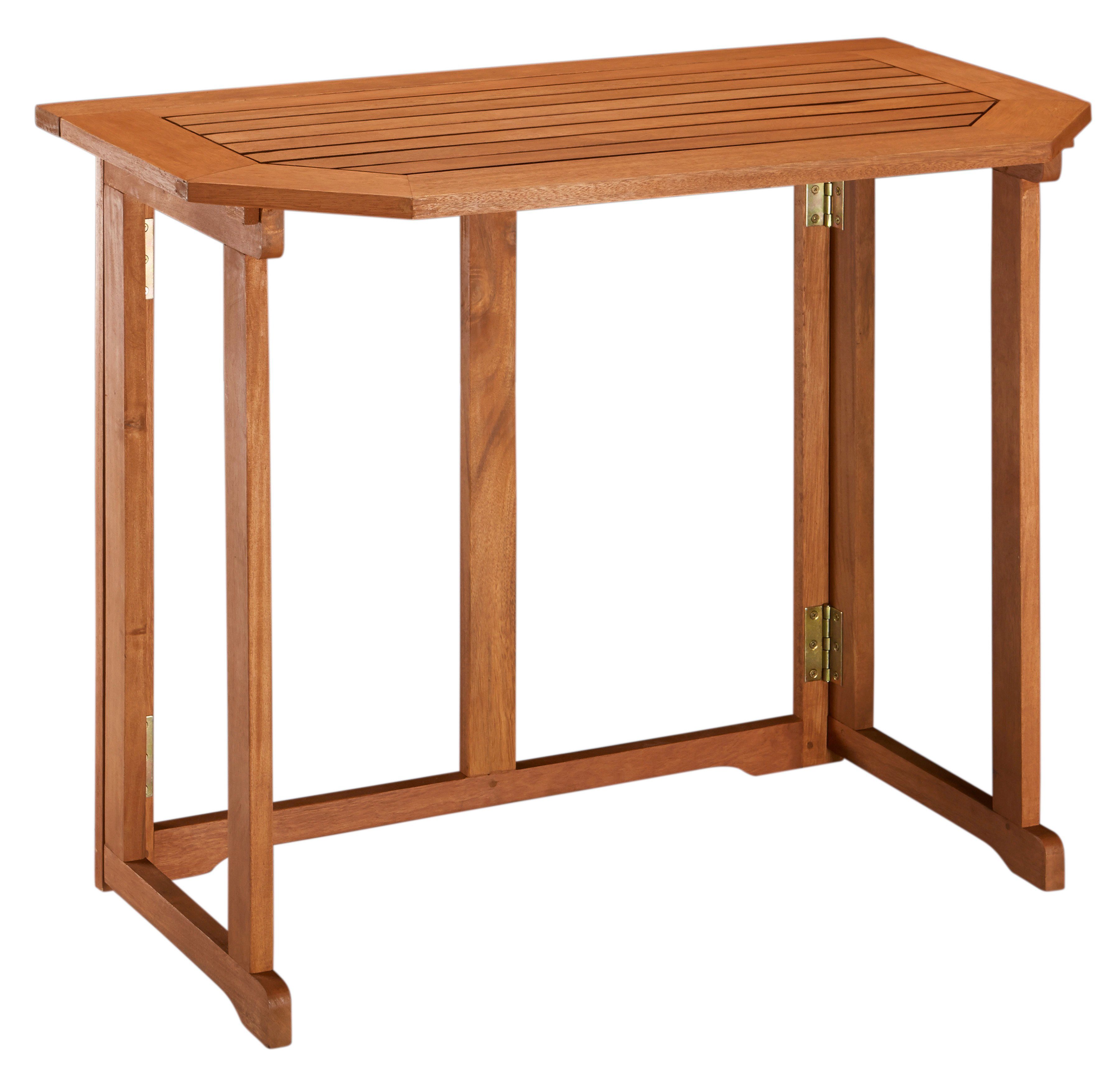 Klapptisch Eukalyptus 90 cm x 50 cm Braun günstig online kaufen