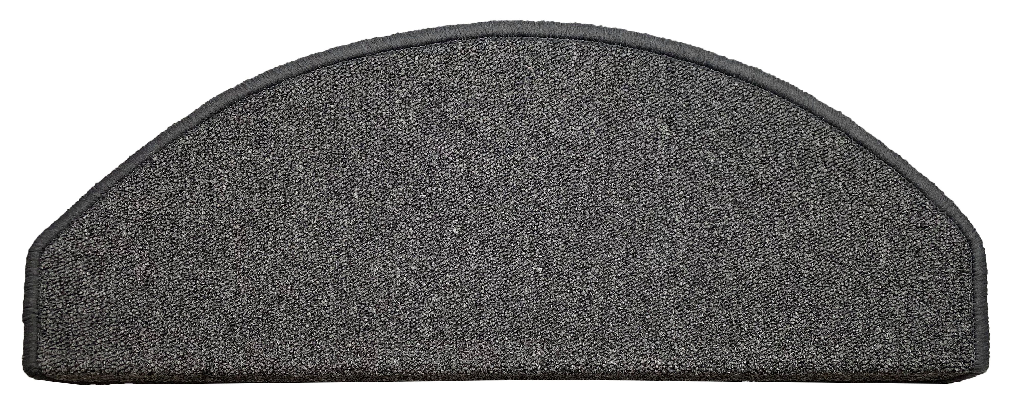 oKu-Tex Stufenmatte NAPOLI Stufenmatten Set 15 teilig Stufenmatte klassisch einfarbig, Halbrund, schlicht, einfarbig, leicht meliert, strapazierfähig