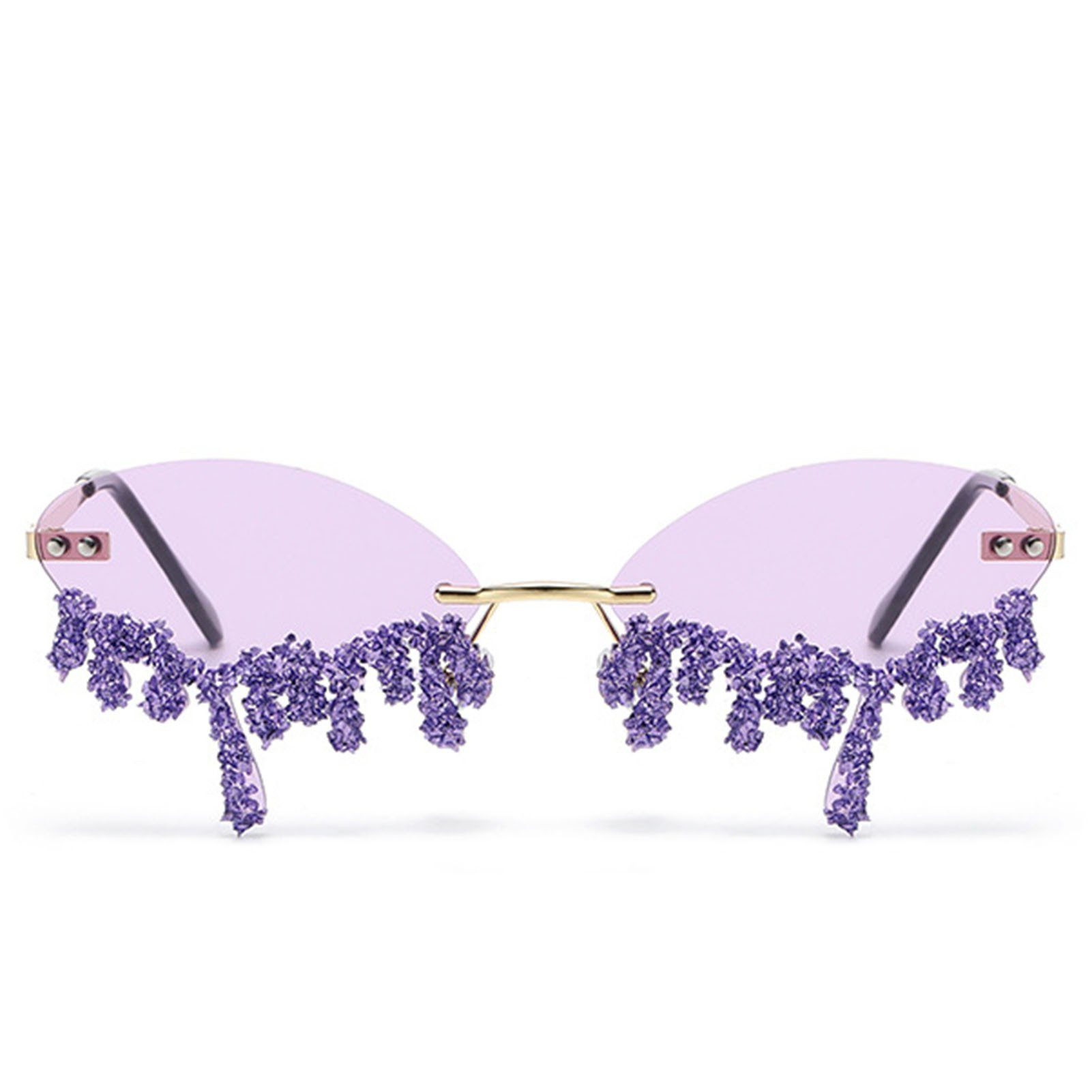 Blusmart Sonnenbrille UV-Schutz, taro In Engelstränenform, purple Sonnenbrille Lässige Sonnenbrille