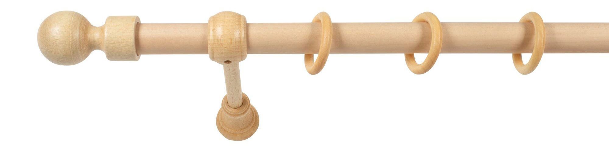 SN DECO GROUP Gardinenstange Giro, 1-läufig, Fixmaß, mit Bohren, verschraubt, Holzwerkstoff, 28 mm, Holz, verschiedene Längen und Farben, Komplettset