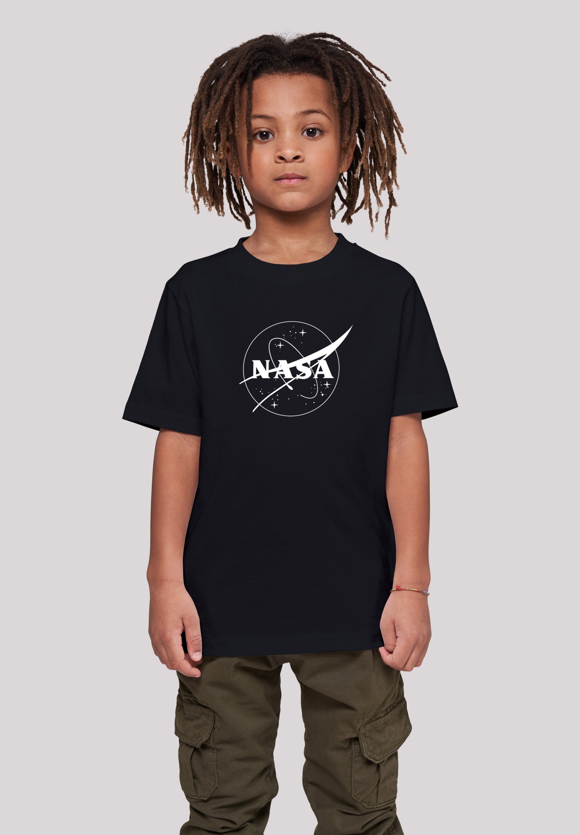 F4NT4STIC Insignia NASA Classic Print Logo T-Shirt Monochrome