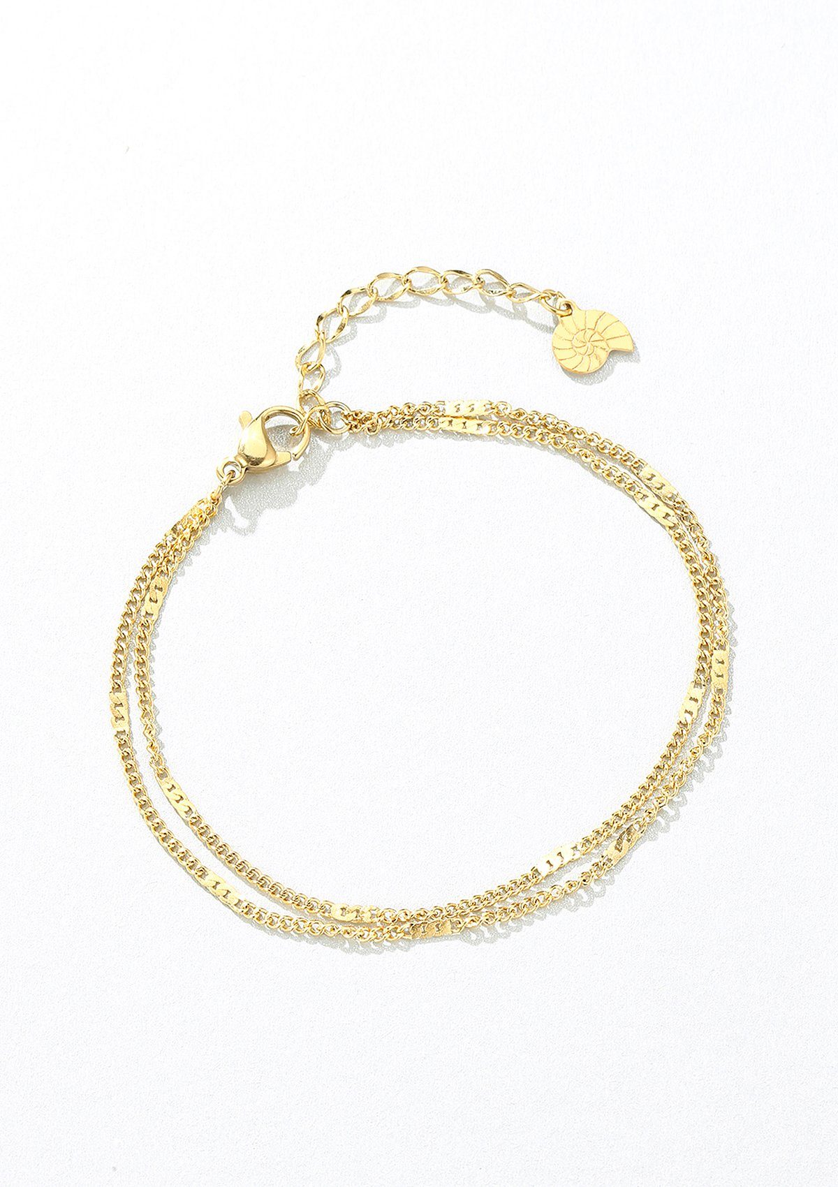 Hey Happiness Armkette Damen Layer Panzerkette zweireihig, 18K Roségold ver günstig online kaufen