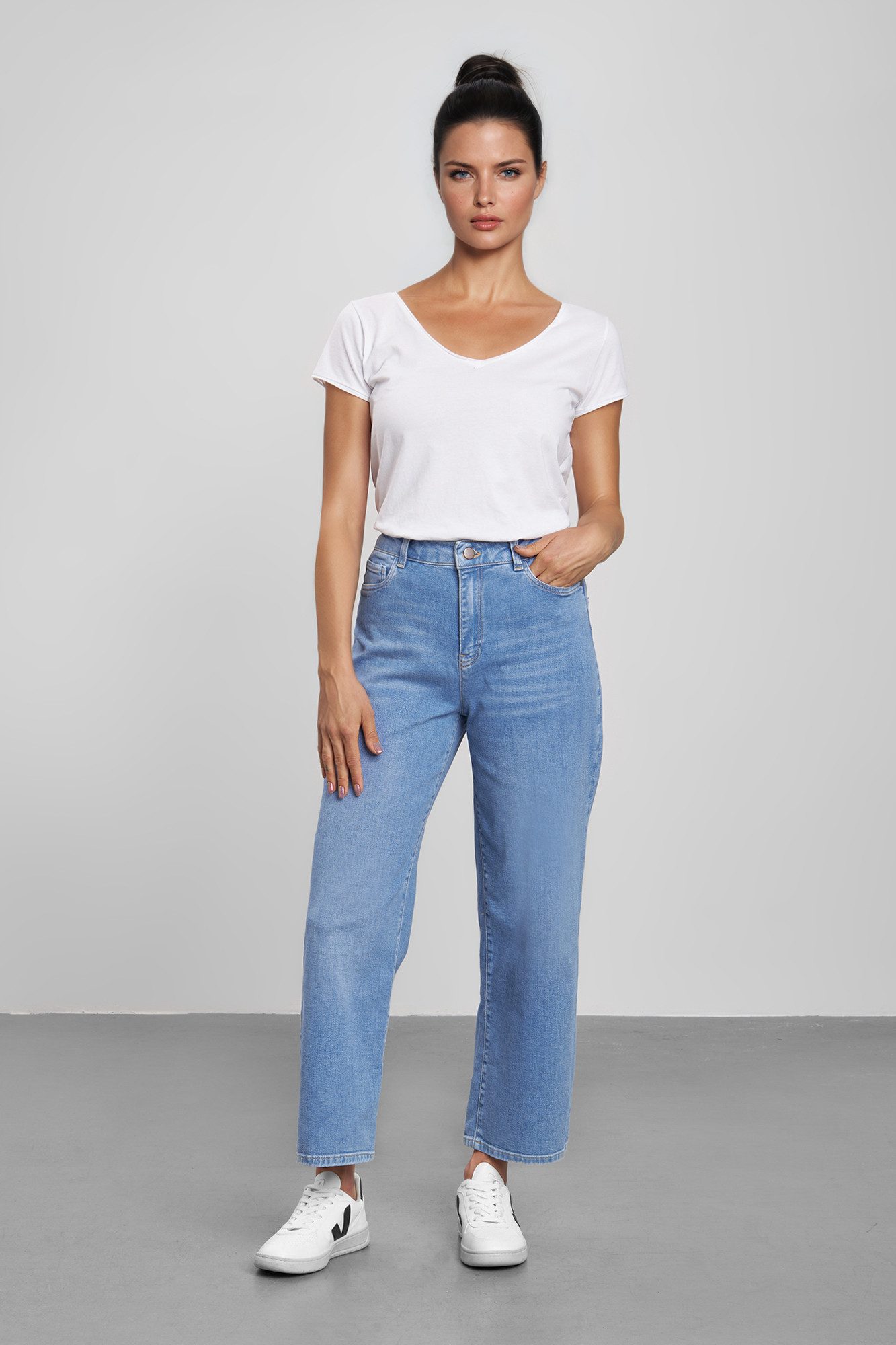 Feuervogl Ankle-Jeans fv-Flo:ra Wide Leg, High Waist, Ankle 5-Pocket-Style