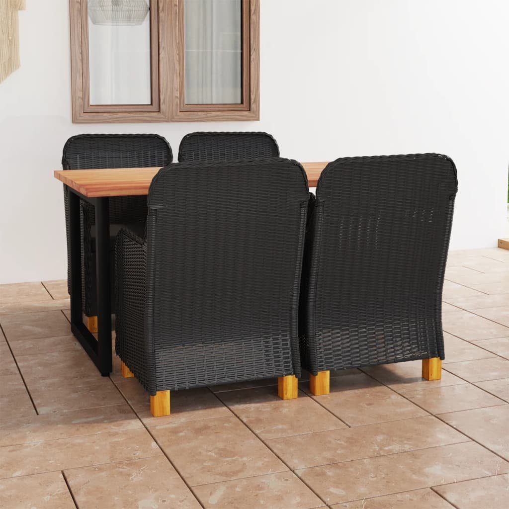 vidaXL GartenEssgruppe »5tlg. GartenEssgruppe mit Kissen Poly Rattan
