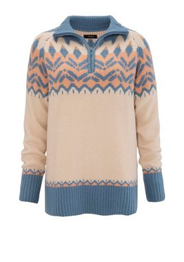 Aniston CASUAL Strickpullover mit Kragen und Reißverschluss