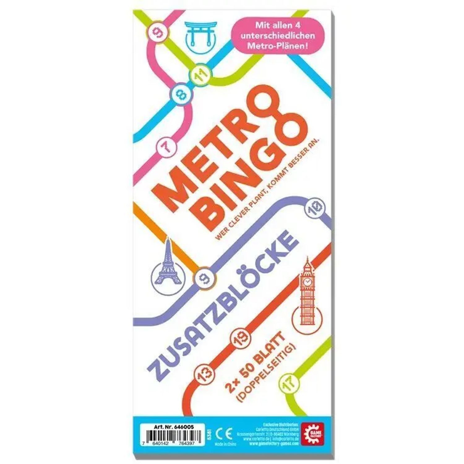 BrainBox Spiel Metro Bingo Ersatzblöcke (Spiel-Zubehör)