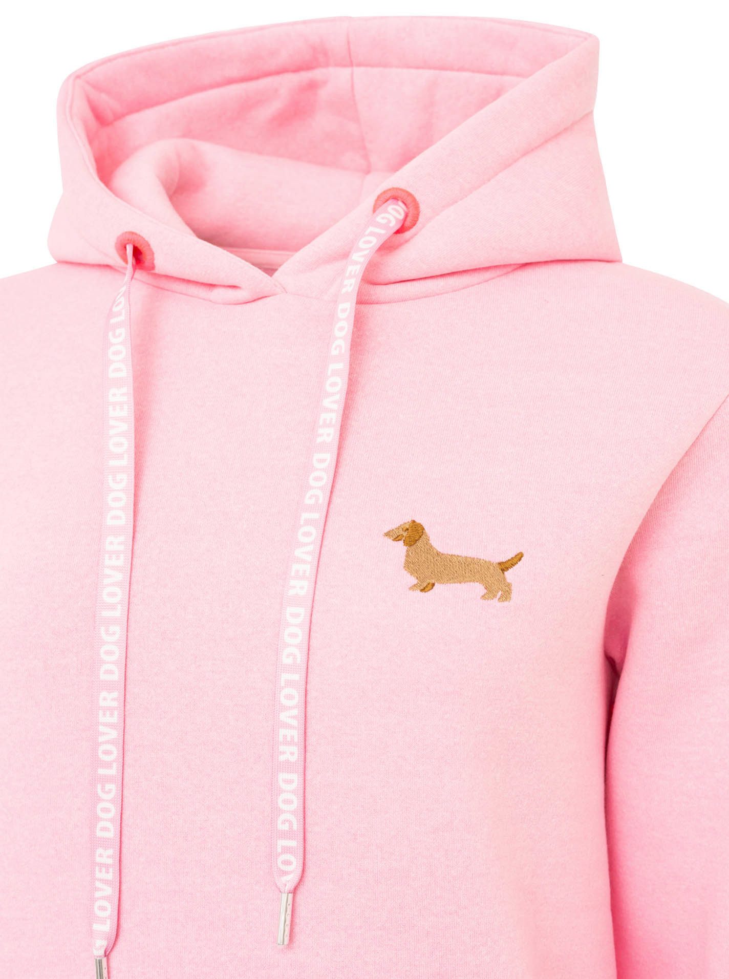 Zwillingsherz Hoodie "Kleiner Dackel" "Dackel"-Stickerei, bedruckter Kordelzug, Kängurutasche – Bild 4 von 4