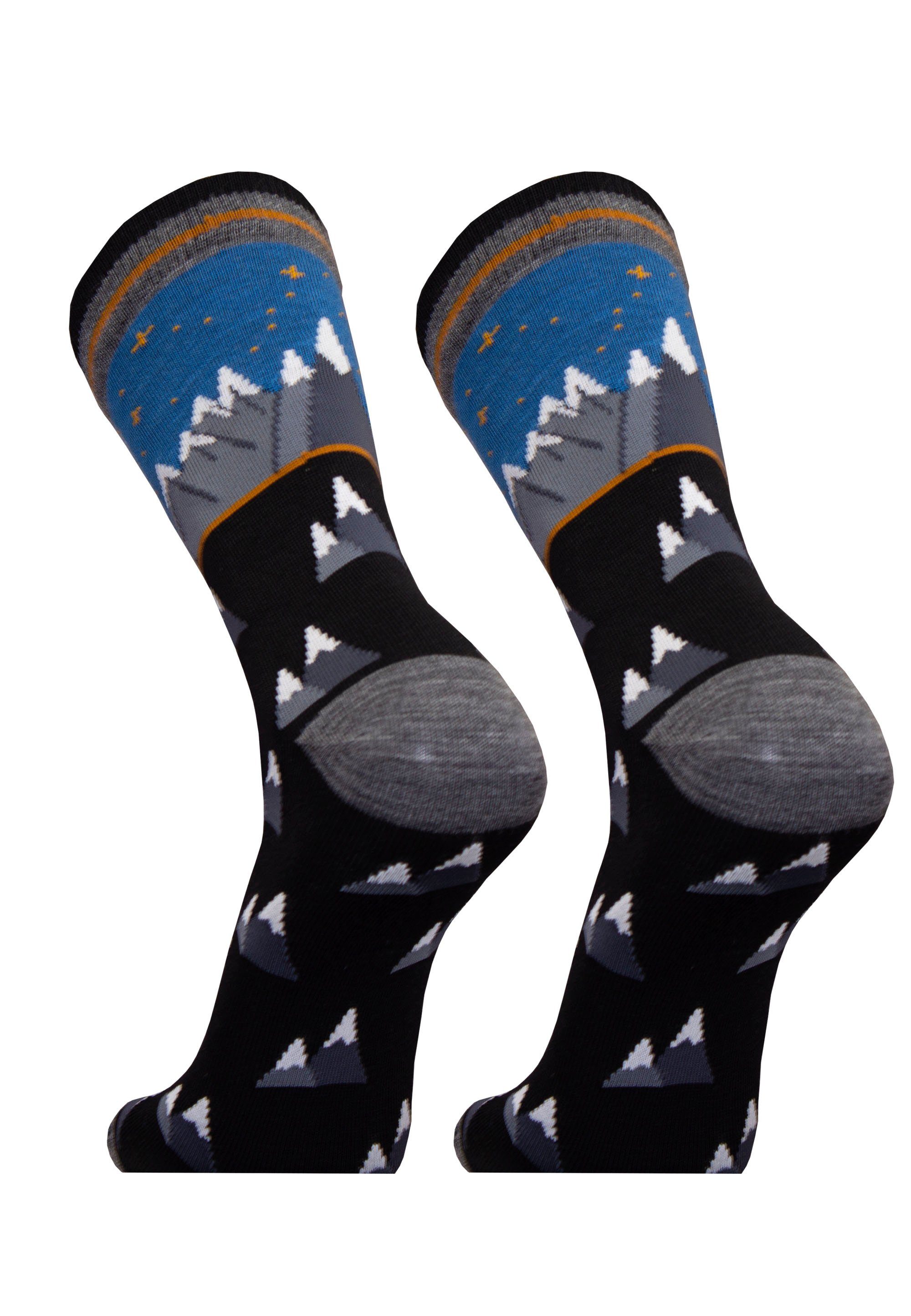 (2-Paar) Qualität in schwarz Socken 2er atmungsaktiver MOUNTAINS UphillSport Pack