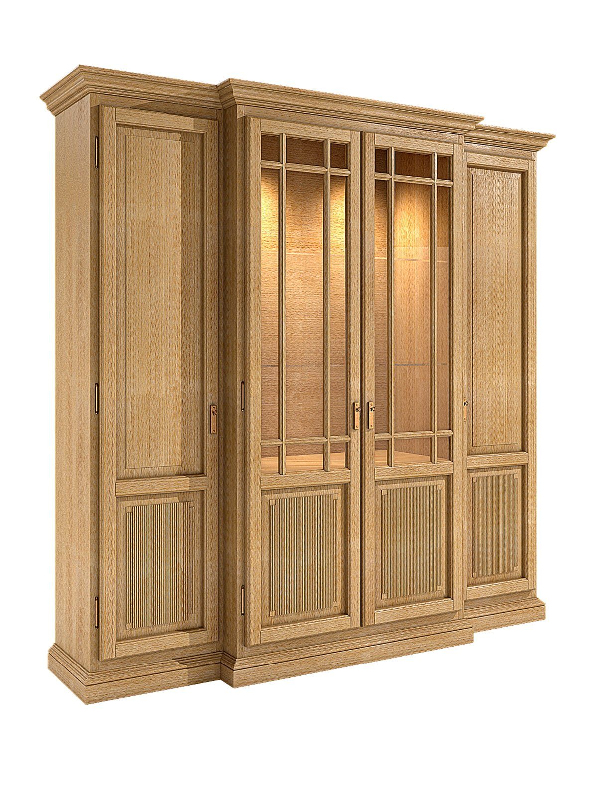 Casamia Highboard Vitrine Wohnwand 4-türig Duett 214 x 212 cm Pinie massiv