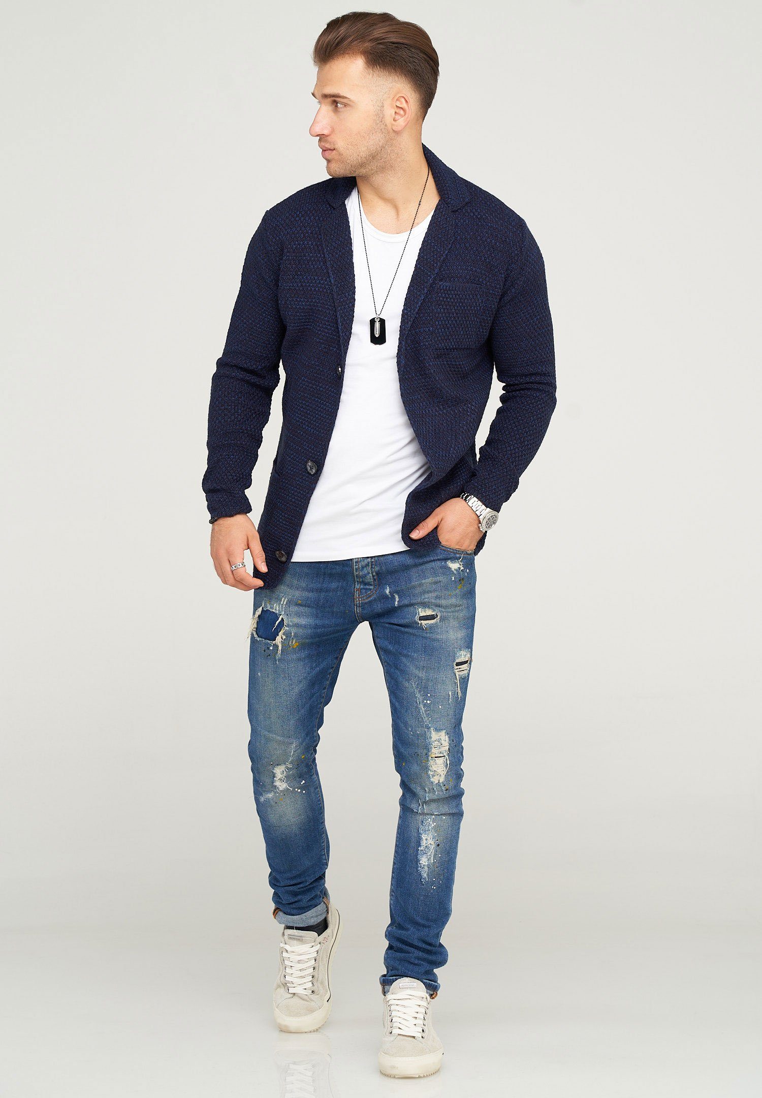 behype Strickjacke "FELIAN", mit modischem Reverskragen günstig online kaufen