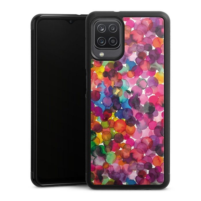 DeinDesign Handyhülle bunt Punkte Wasserfarbe Overlapped Watercolor Dots Samsung Galaxy A12 Gallery Case Glas Hülle