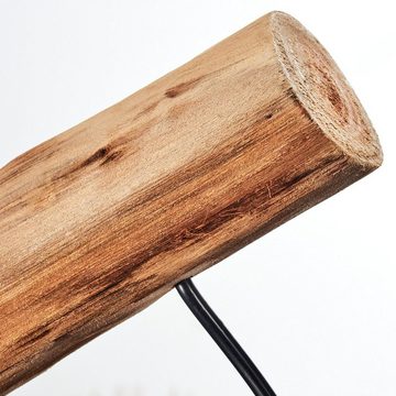 hofstein Pendelleuchte »Aprica« moderne Hängelampe aus Metall/Holz in Schwarz/Braun, ohne Leuchtmittel, 3xE27