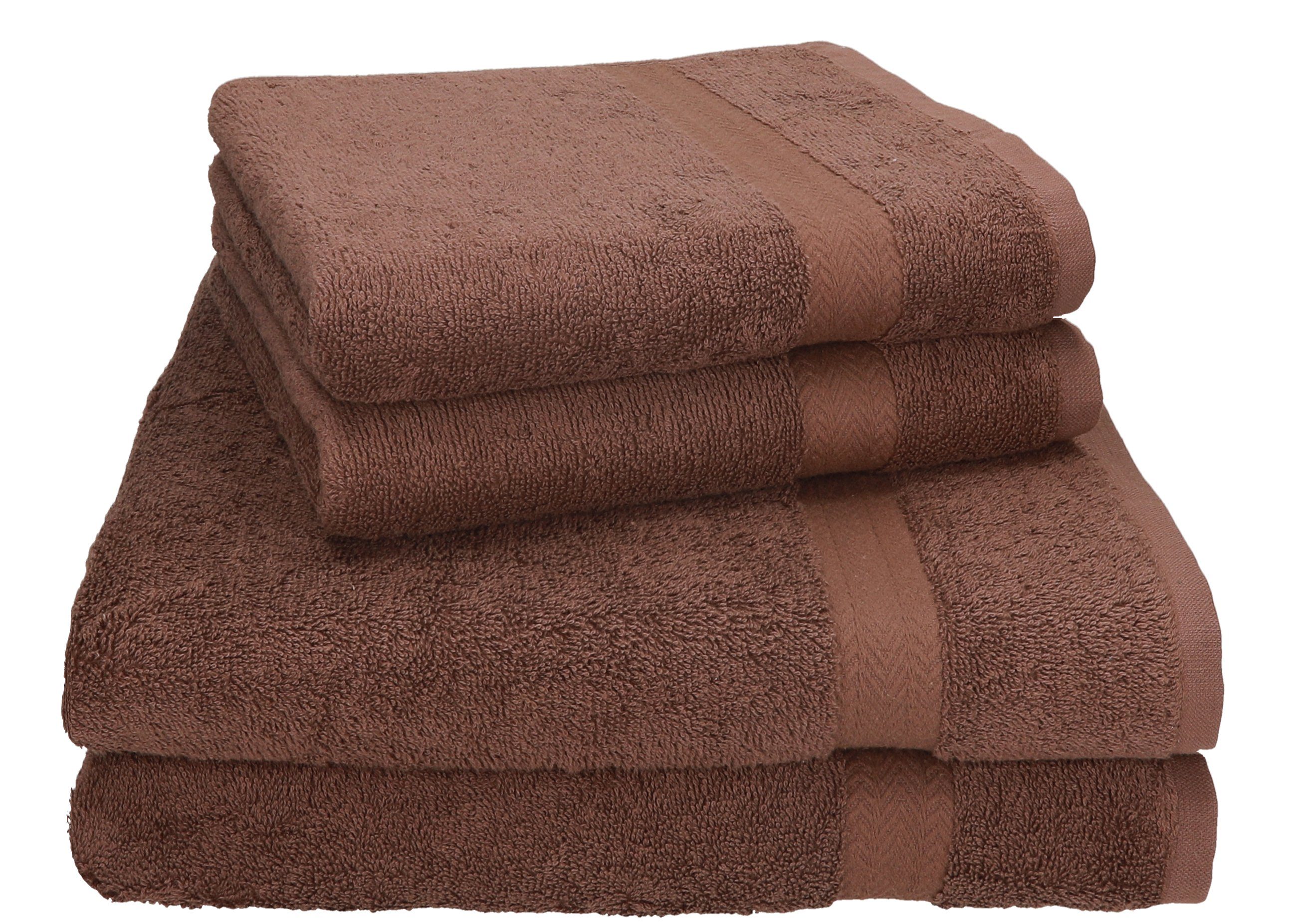 Betz Handtuch Set 4-tlg. PREMIUM 2 Handtücher und 2 Duschtücher, 100% Baumwolle, (4-tlg) nuss