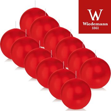 Wiedemann Kerzen Kugelkerze 12er Set Kugelkerzen, Ø 7 cm, rot