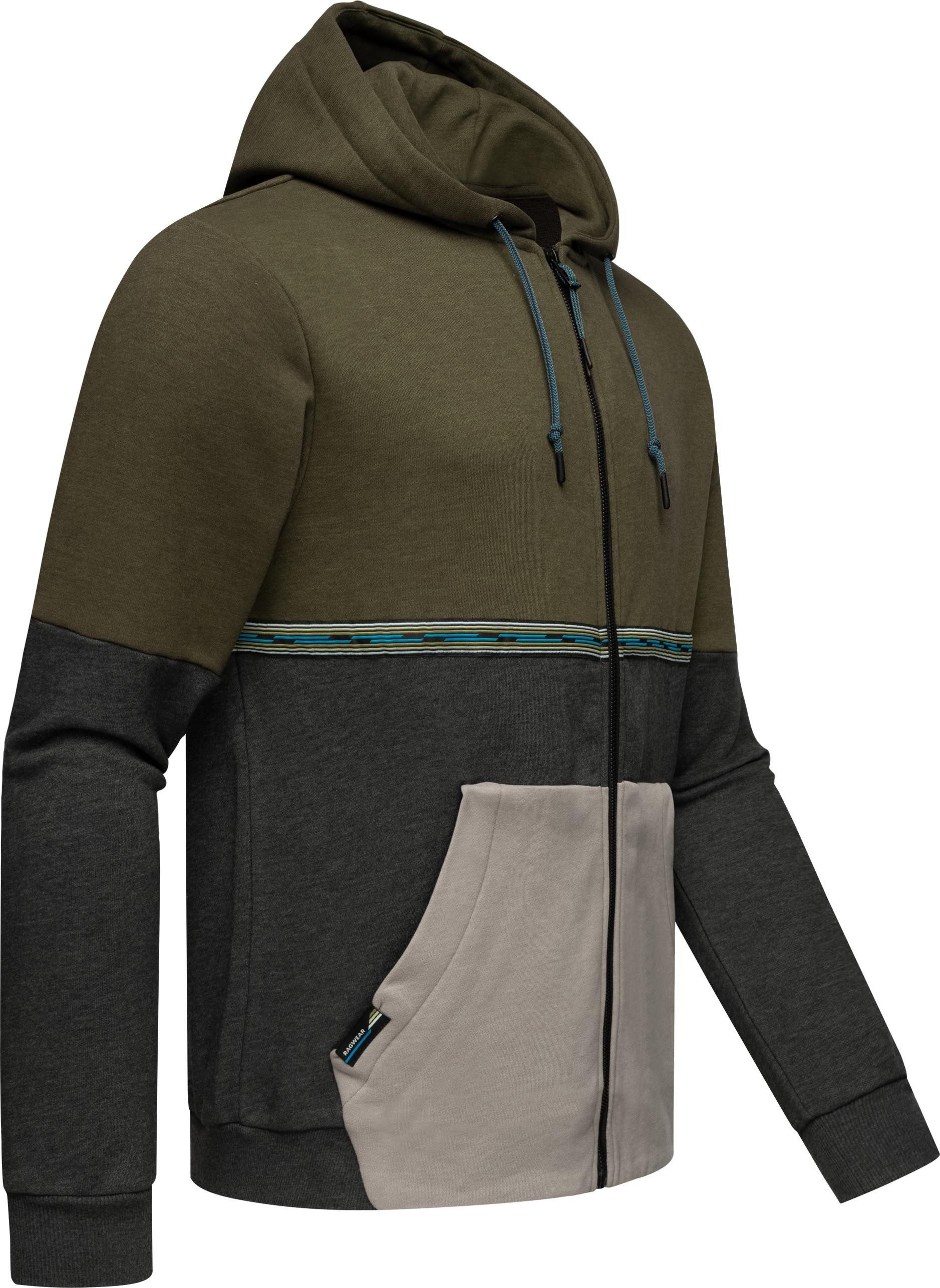 Ragwear Kapuzensweatjacke Blocky Herren Basic Sweatjacke günstig online kaufen