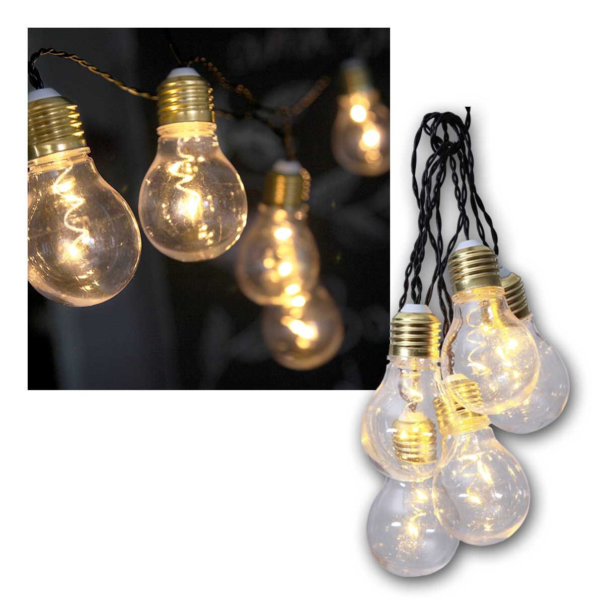 STAR TRADING LED-Lichterkette Batterie Lichterkette GLOW 5x2 LED Timer Glas klar