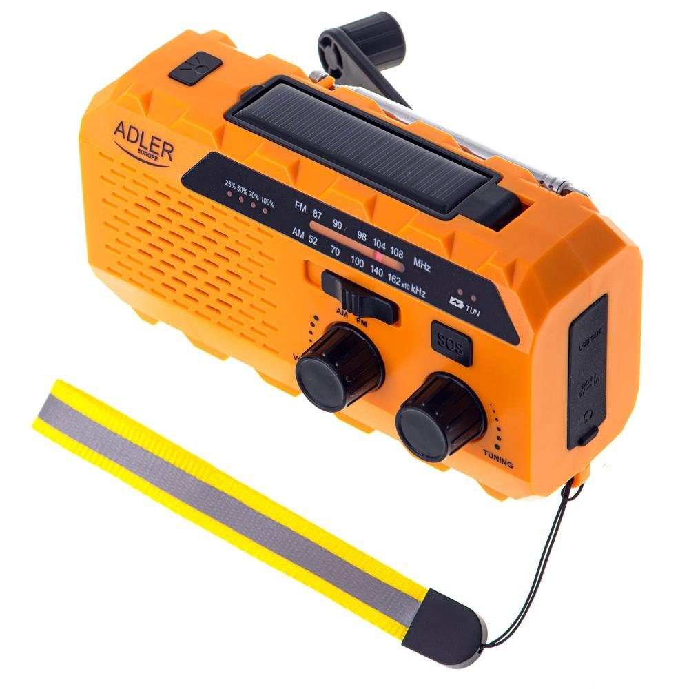 Adler AD 1197 Kurbelradio Notfallradio (FM-Tuner, AM-Tuner, tragbares Radio, Taschenlampe, Ladefunktion)