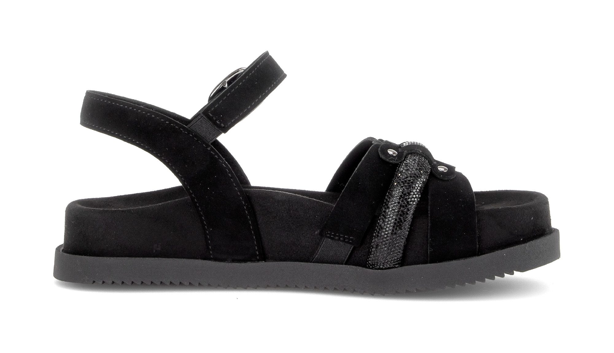 Gabor Sandalette Riemchensandale, Sommerschuh mit glänzendem Schmuckriegel
