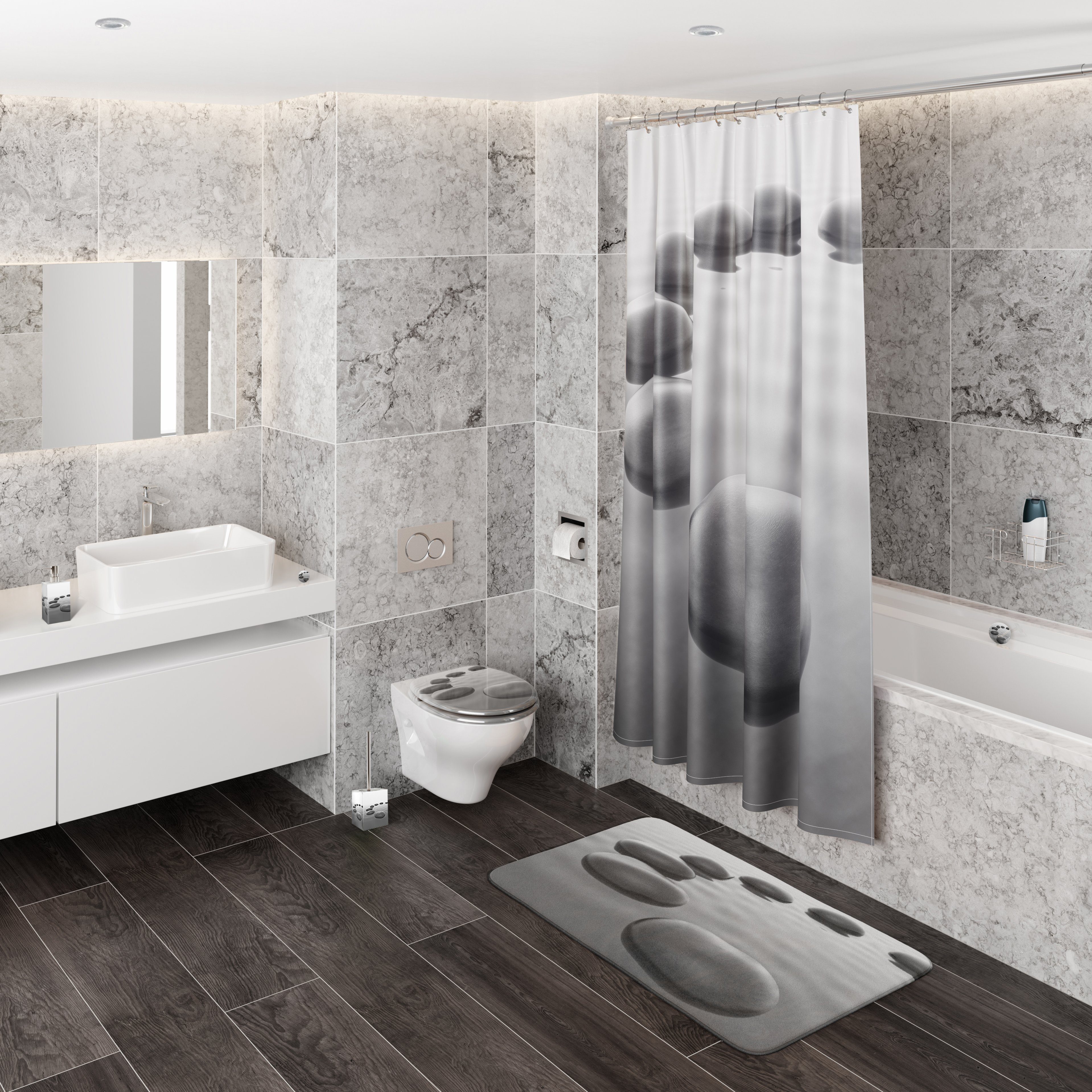 WC-Reinigungsbürste Sanilo & modern mit WC-Bürste auswechselbarem Stones, Bürstenkopf stylish, Black
