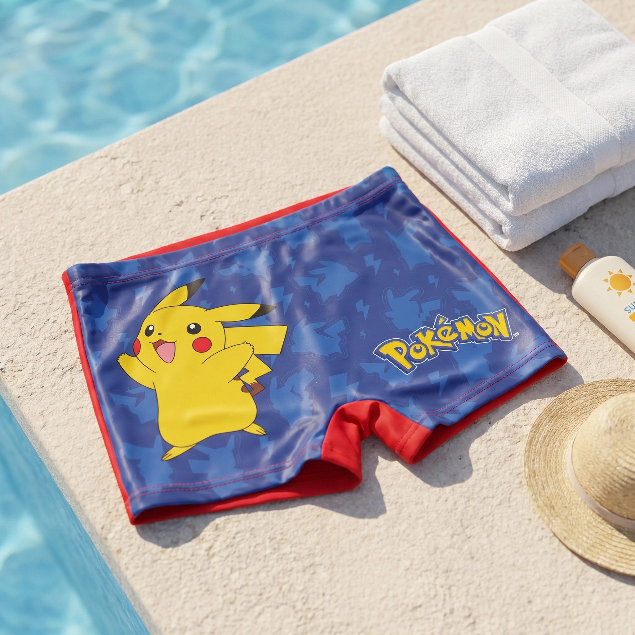 POKÉMON Badehose Pokemon Pikachu Kinder Badehose Badeshorts Shorts Schwimmhose Gr. 104 bis 128 – Bild 3 von 4