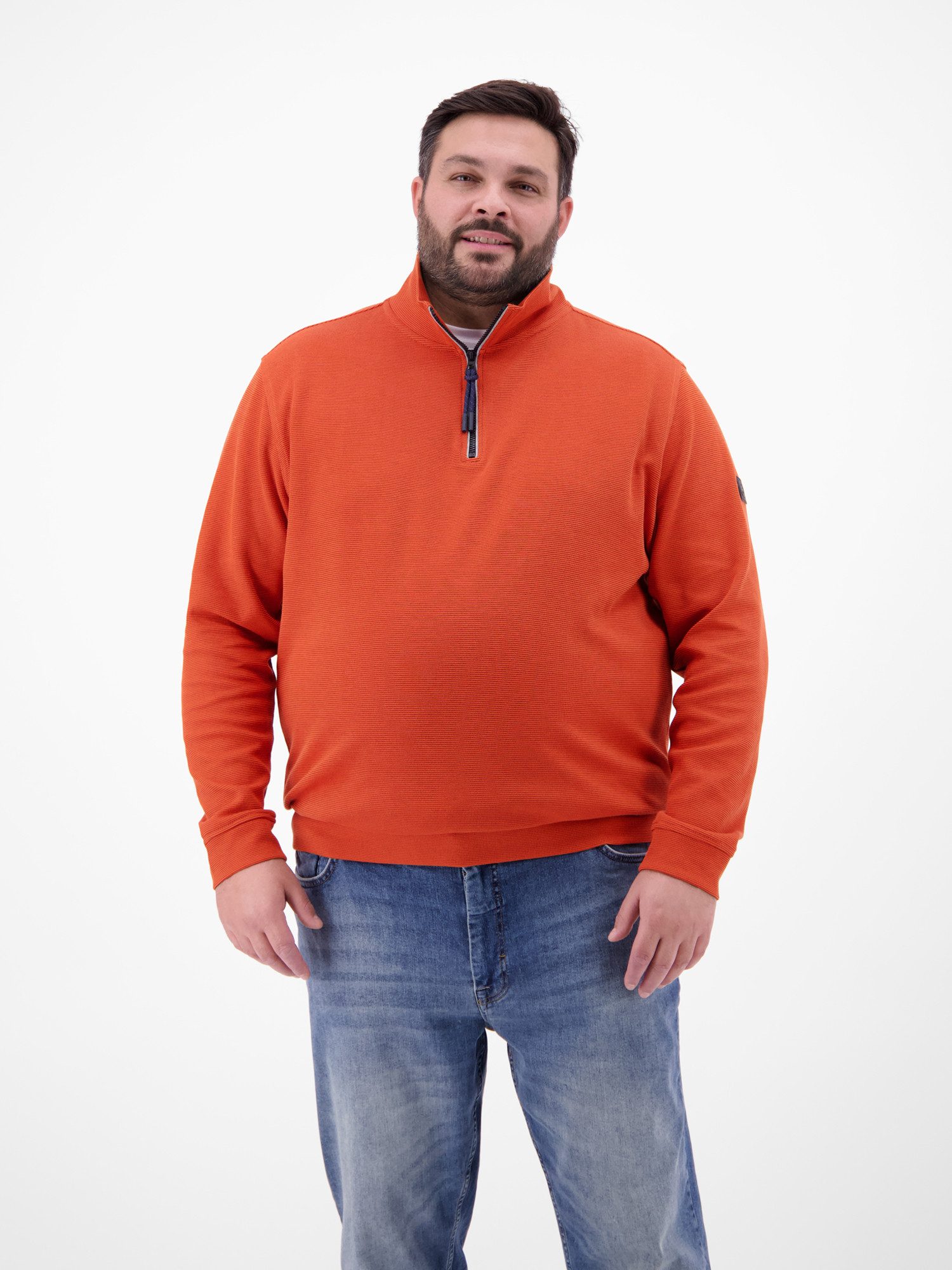 LERROS Sweatshirt Troyer in Sweatqualität aus Strickmaterial
