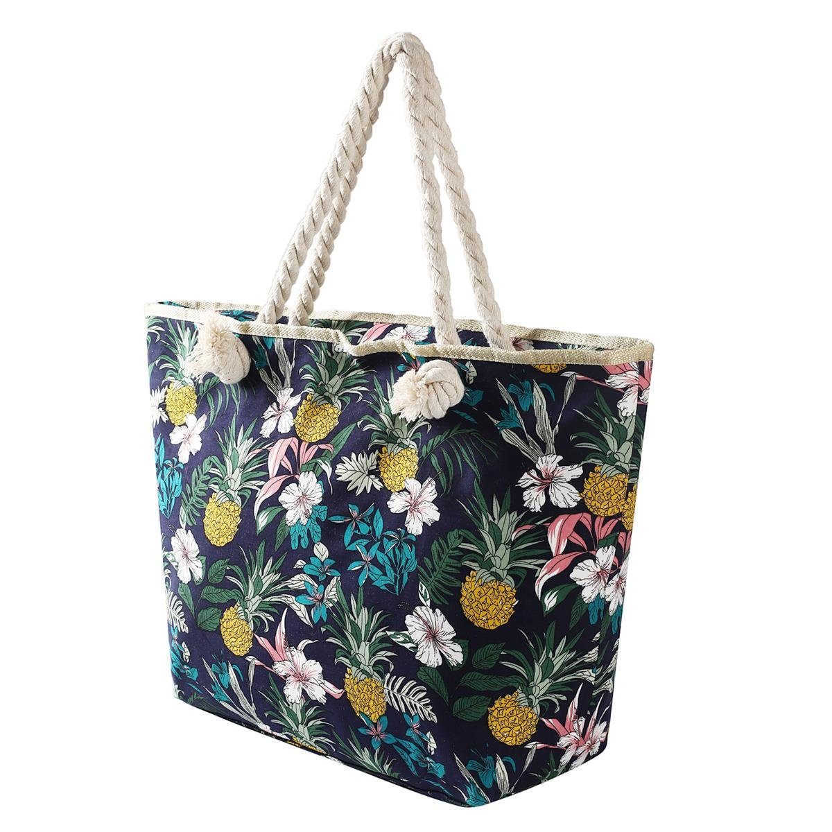 DonDon Strandtasche Shopper wasserabweisende Tasche (2-tlg), Große Strandtasche, mit Reißverschluss, inkl. kleinem Beutel