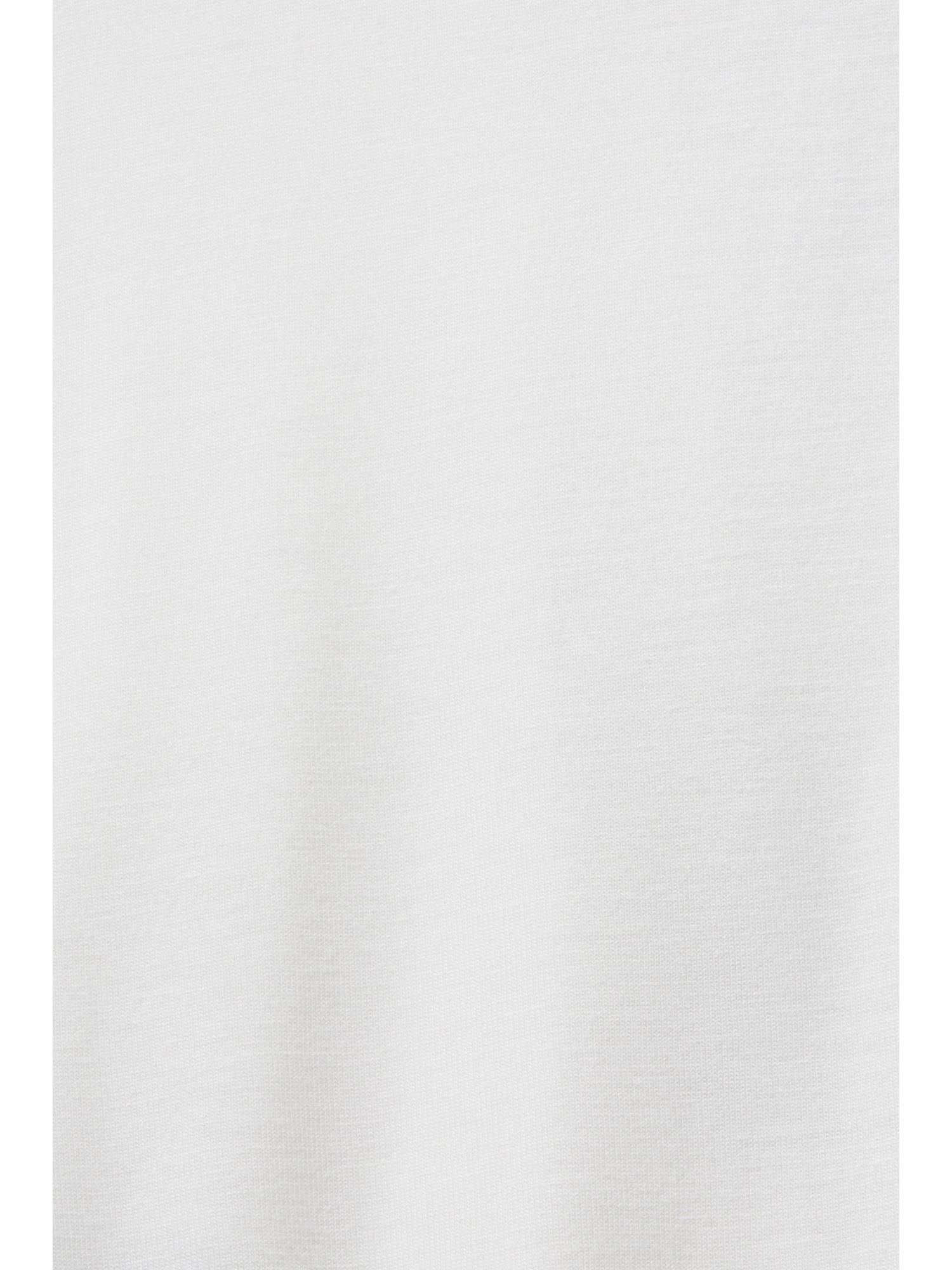 V-T-Shirt OFF Metallic-Print T-Shirt WHITE mit Collection Viskose aus (1-tlg) Esprit