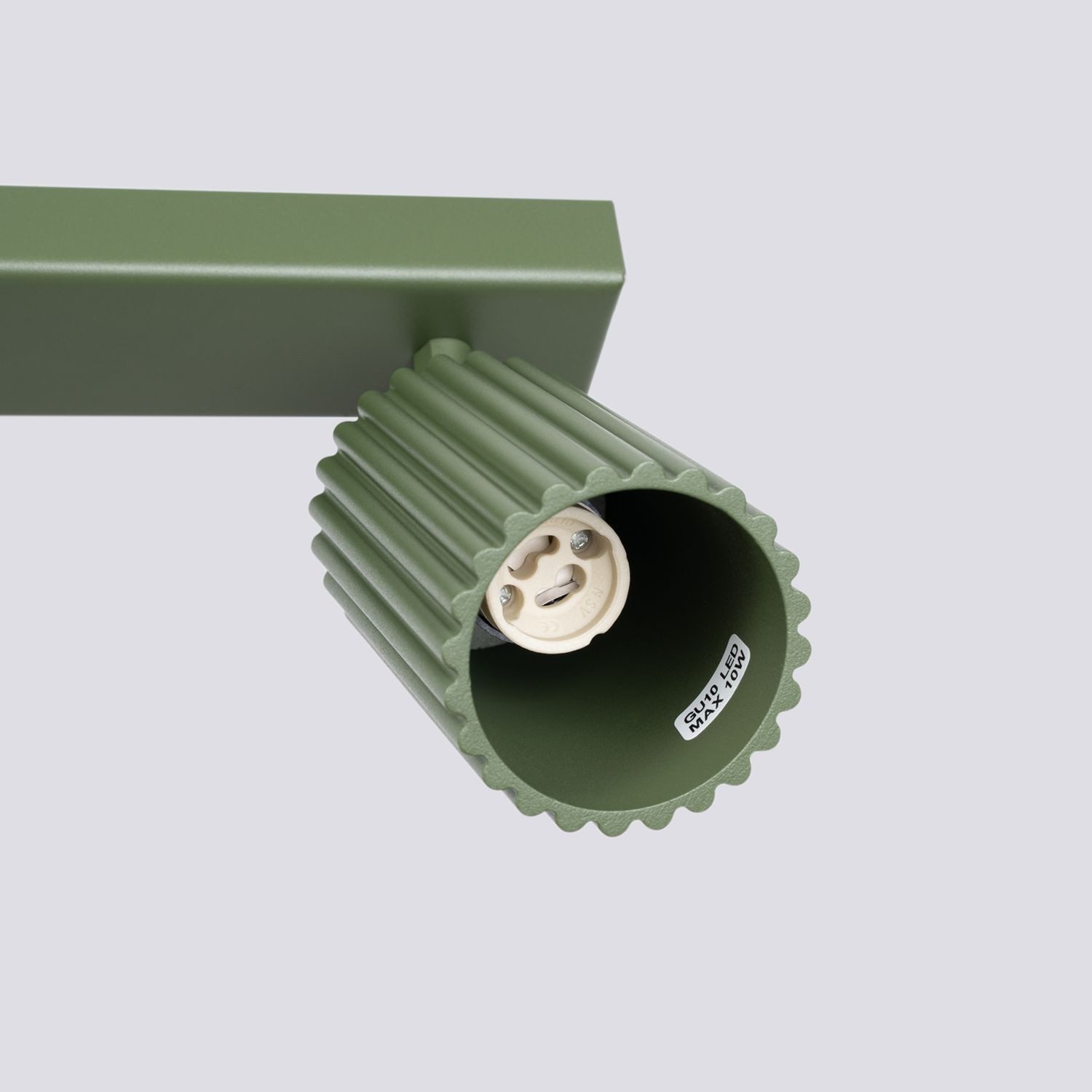 Licht-Erlebnisse Deckenstrahler BERTA, ohne Leuchtmittel, Aluminium GU10 verstellbar Olivgrün 4-flammig länglich Modern