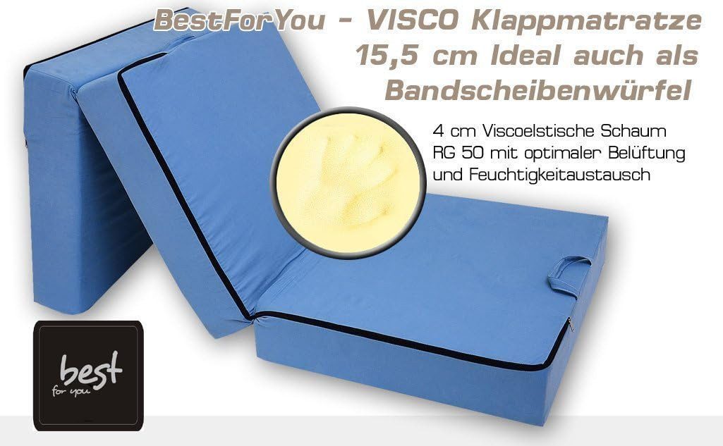 Klappmatratze Best For You Klappmatratze 15 cm mit Visco H3–Komfortabel & Praktisch, Best for You, 15 cm hoch