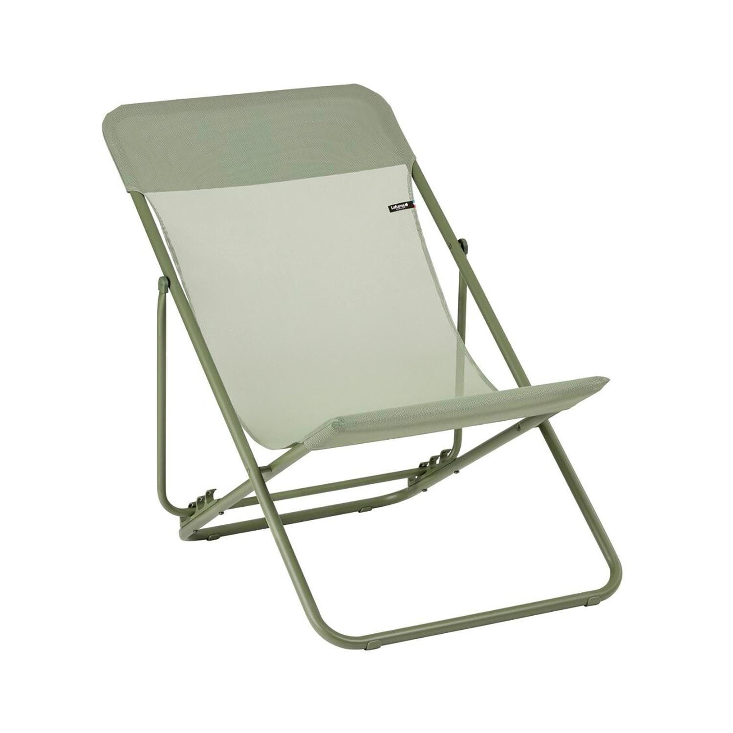 Lafuma Klappstuhl MAXI TRANSAT, Moosgrün, Stahlrahmen, Batyline, Klappbar, verstellbare Rückenlehne, B 62 x H 91 x T 95 cm