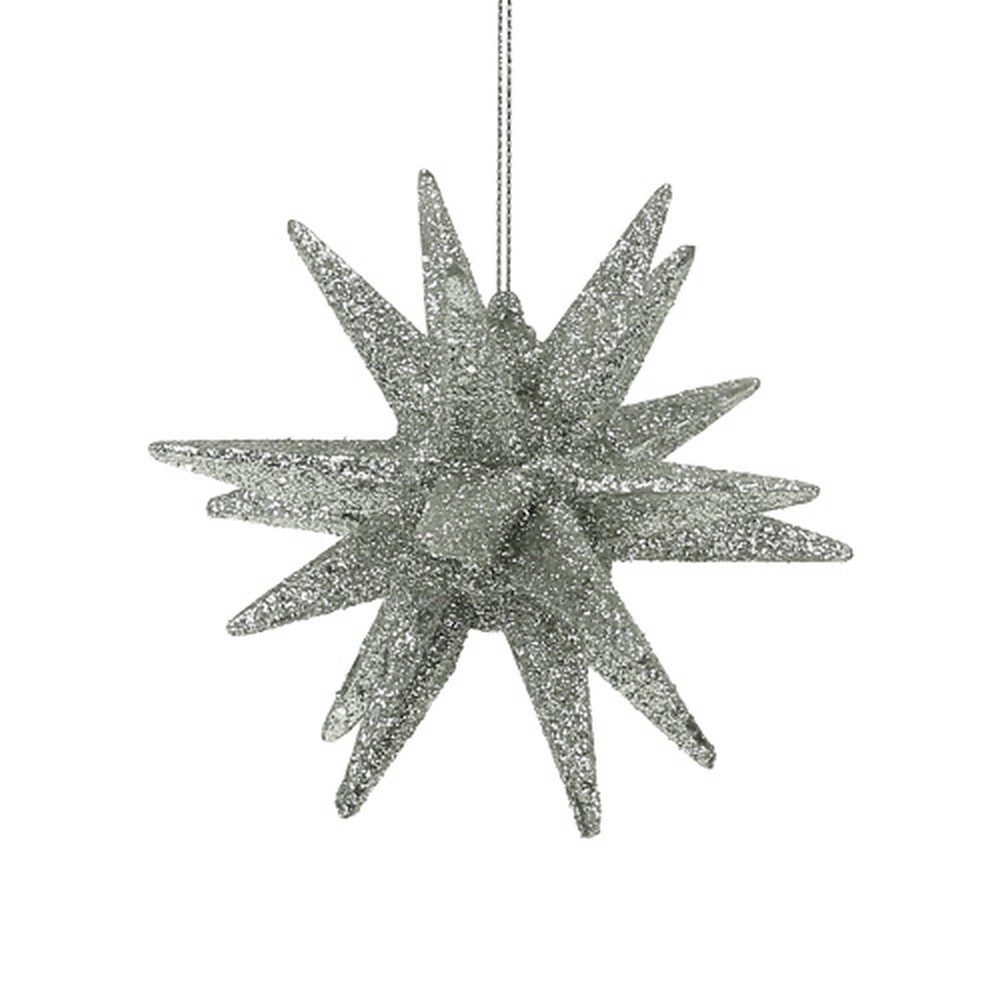Florists Products Christbaumschmuck Sterne mit Glimmer Champagner 11,5cm - Weihnachtsdeko für Baum, 4 Stü