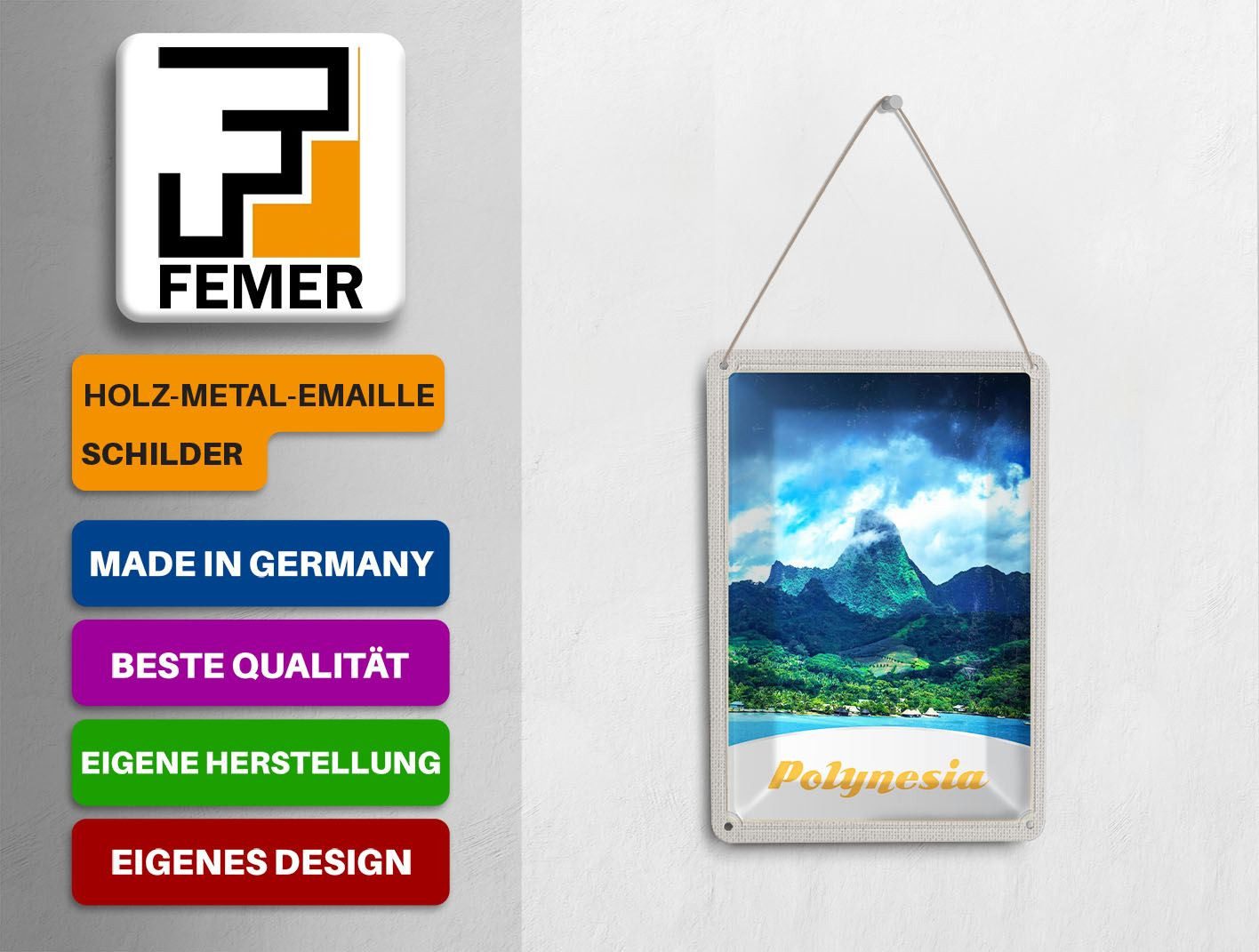 Femer GmbH Postkarte Reise 10x14 cm Polynesien Insel Australien Pazifik, unfrankiert