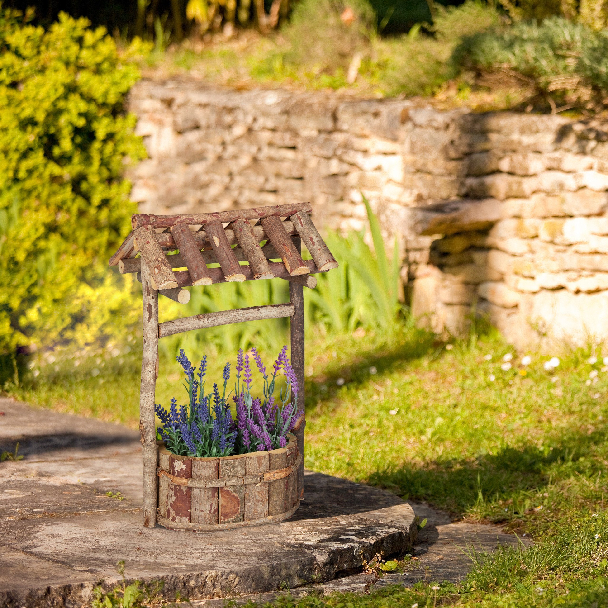 relaxdays Gartenbrunnen Holzbrunnen Garten günstig online kaufen