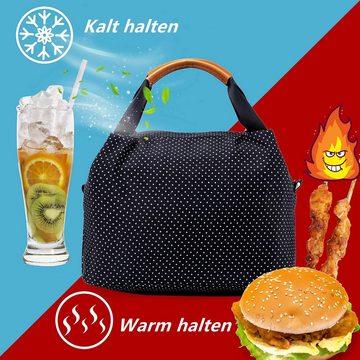 Thermobehälter TAN.TOMI Lunchtasche Kühltasche Isoliertasche Lunchbag Thermotasche mit Reißverschluss, Klein und Faltbar aus wasserdichtem Material für Arbeit, Schule, unterwegs und Picknick, Polyester