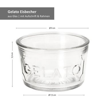 MamboCat Eisschale 2er Set Gelato Eisbecher Glas 150ml, Glas