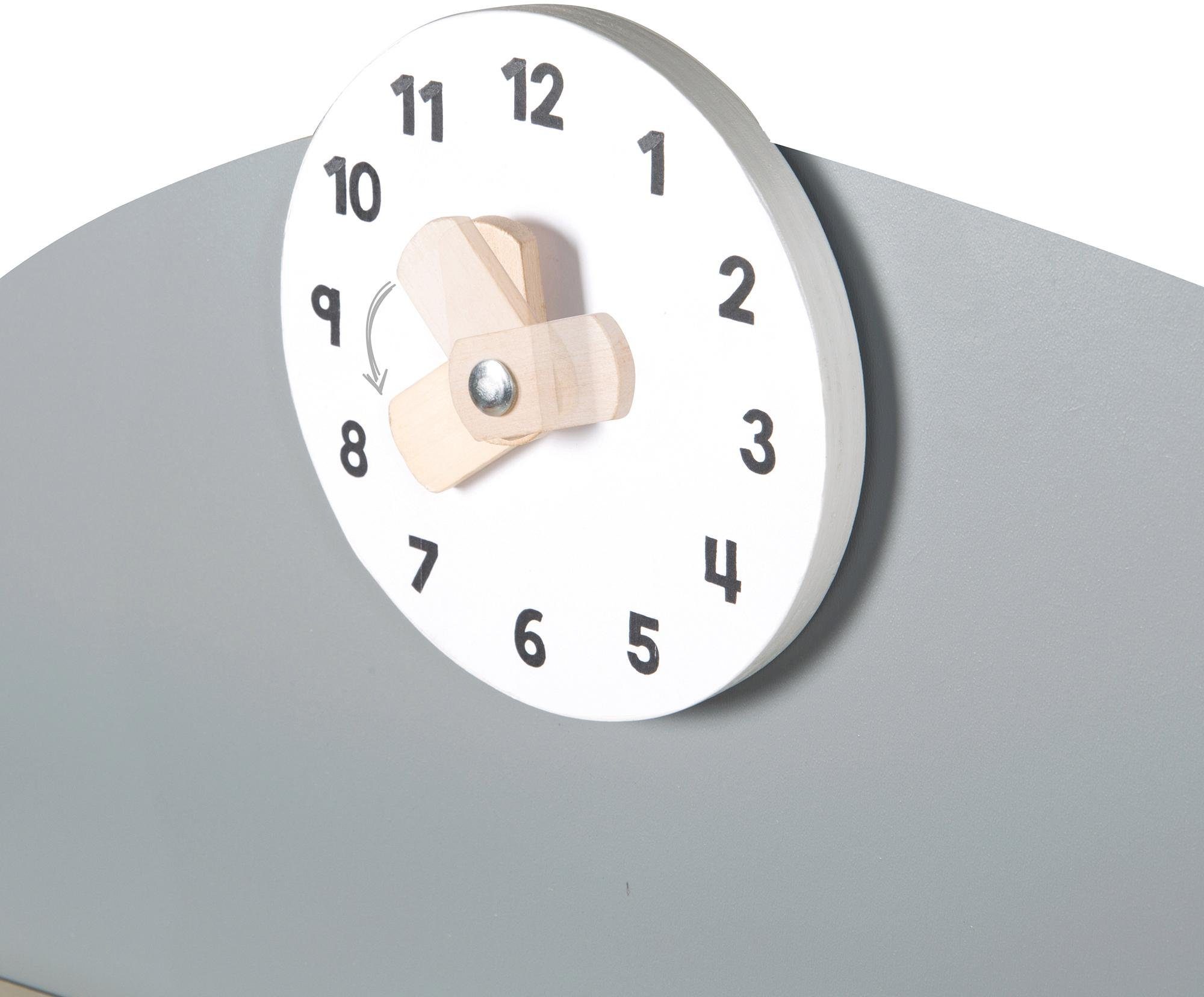 roba® Kaufladen Verkaufsstand, weiß/grau/naur, mit Uhr