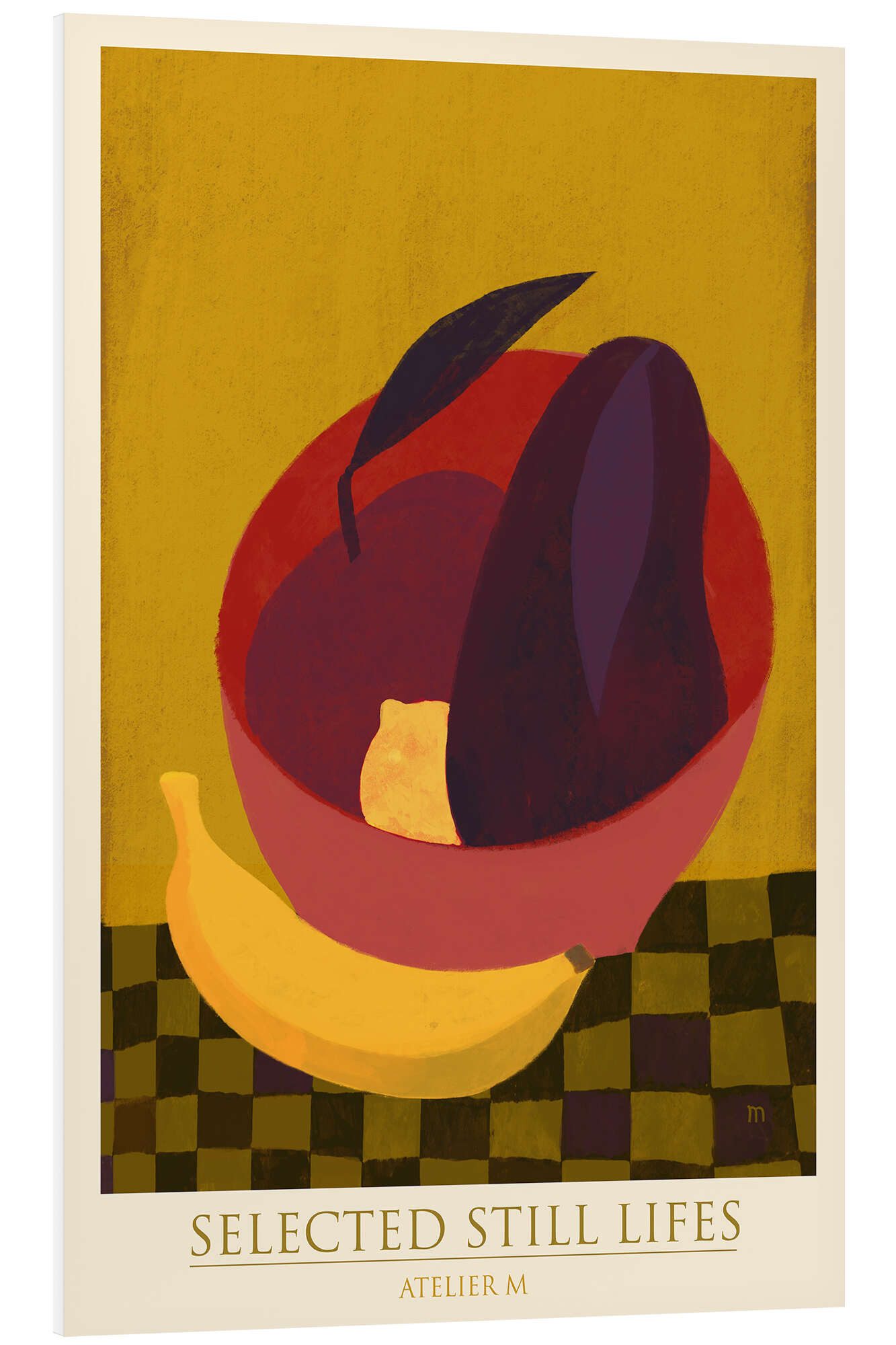 Posterlounge Forex-Bild ATELIER M, Stillleben mit Obstschale, Esszimmer Modern Malerei